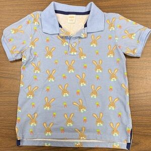 Gymboree Blue Bunny Print Polo